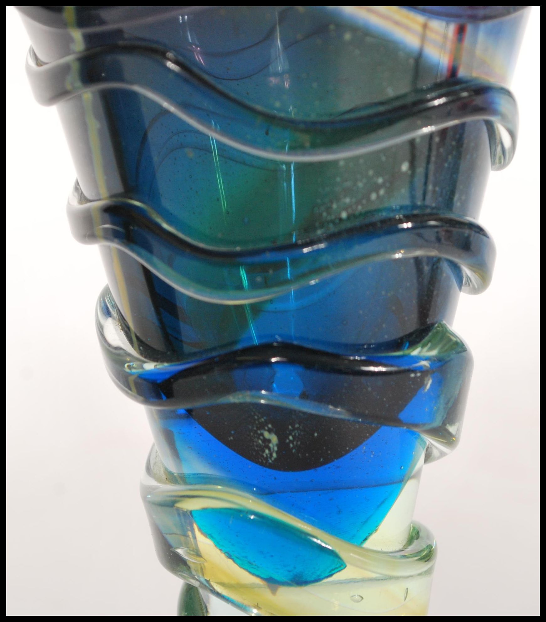 Michael Harris - Mdina - A conical goblet studio art glass glass raised on circular base with - Image 2 of 5