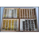 A good collection of vintage taxidermy butterflies held within two wooden cases with hook locks.