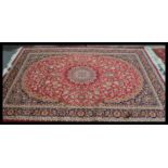 A large  vintage Persian floor carpet Keshan rug h