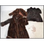 A selection of vintage retro real fur coats to include a Mono London ladies jacket, a dark full