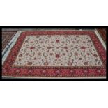 A large  vintage Persian floor carpet Keshan rug h