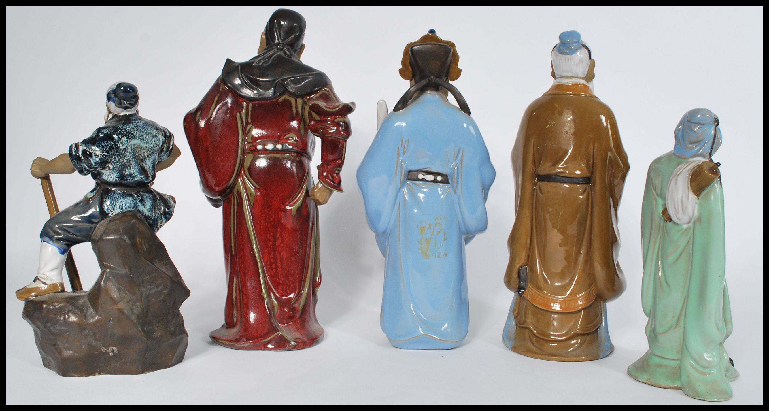 A group of five 20th century Oriental Chinese and Japanese pottery and ceramic figurines of - Image 7 of 8