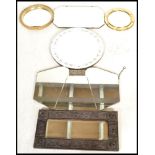 A good collection of vintage 20th mirrors to include a Regency Revival Brass Convex, framless Art