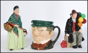A collection of Royal Doulton ceramics to include Orange Lady HN1953 RD812548, Balloon Man H1954