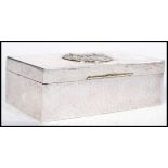 A 20th century James Dixon & Sons Cornish silver plated pewter cedar wooden lined cigarette box