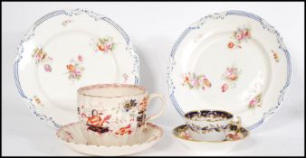 A group of Victorian ceramics to include a pair of believed Coalport hand painted plates, a large