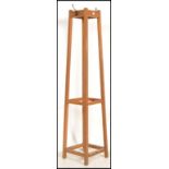 A vintage mid century Industrial - School oak hatstand / coatstand. The squared supports with