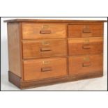 A vintage Industrial mid 20th Century oak science lab / laboratory chest of drawers / plan chest,