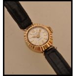 A 20th Century ladies Aviva 9ct gold cased cocktail watch having baton markings to the chapter