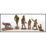 A group of 19th century and later Grand Tour bronze / brass figurines to include a Roma figurine