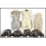 A collection of vintage 20th century shop - haberdashery table top / window display torso