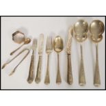 A group of silver hallmarked flatware daring from the 19th century to include a pair of London