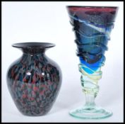 Michael Harris - Mdina - A conical goblet studio art glass glass raised on circular base with