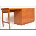 A vintage / retro 20th Century Air Ministry Industrial single pedestal knee-hole desk / plan
