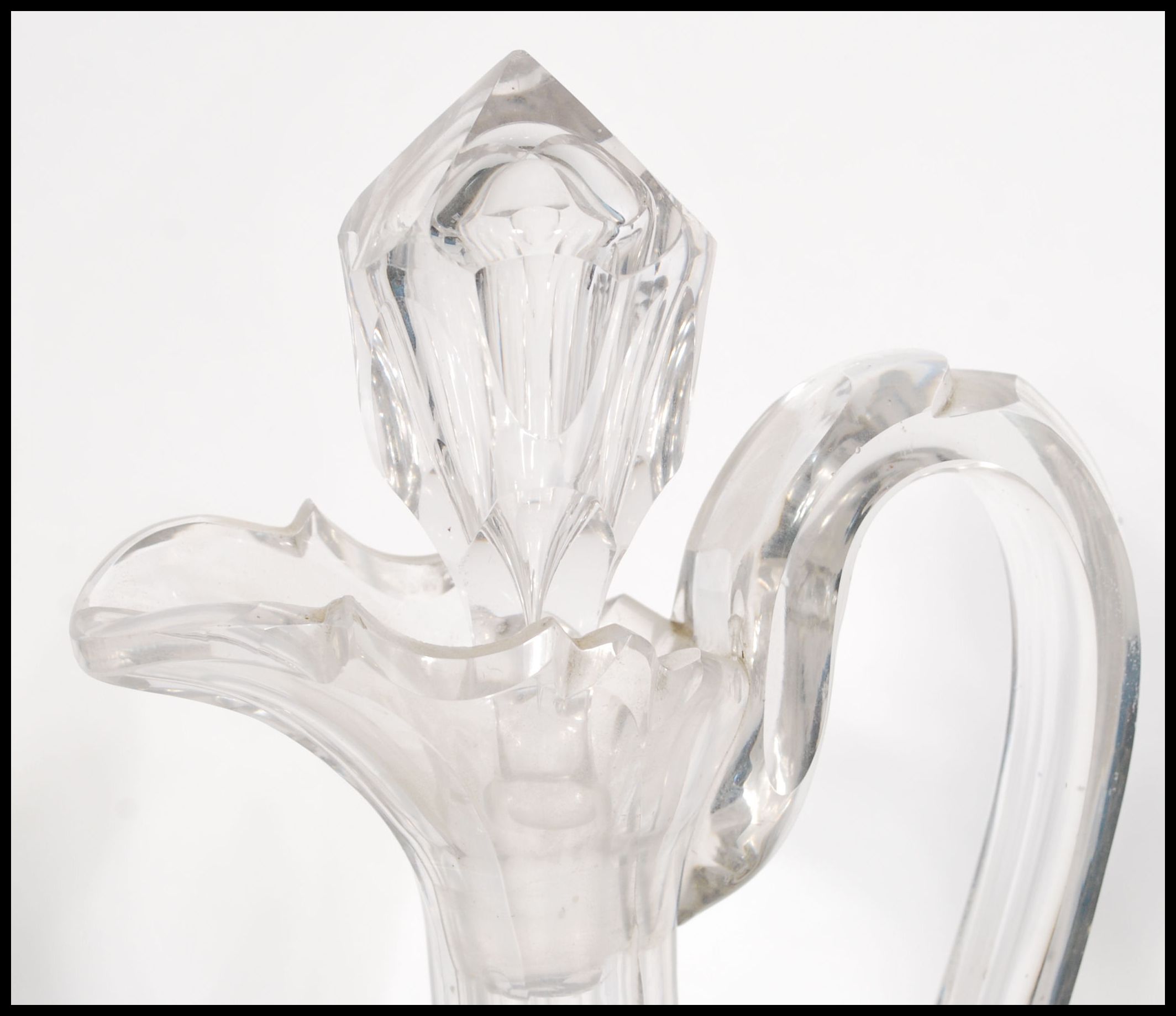 An early 19th Century English heavy cut glass Claret Jug / decanter with fitted stopper, riveted - Image 2 of 5