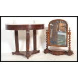 A 19th century Victorian mahogany Duchess washstand with a half moon / demi-lune marble top being