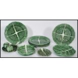 A collection of vintage retro leaf ceramics to include condiments, serving dishes, plates etc.