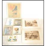 A group of vintage prints of children retailed originally in Boots depicting comic children with
