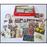 Postcards: Postcard accumulation of Flowers x600/700. Vintage to modern floral cards.