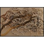 A selection of vintage 20th Century costume rhinestone jewellery to include Art Deco style