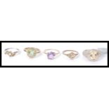 A selection of ladies fashion rings to include a Sheffield hallmarked 9ct gold ring set with a