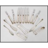 A good collection of silver hallmarked flatware to include a group of three silver hallmarked