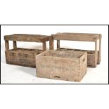 A collection of old vintage Industrial 20th century wooden crates to include examples from Whitbread