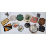 A selection of vintage 1920's / 1930's ladies makeup compacts to include a decagon shaped compact