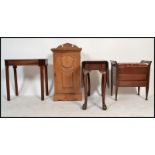 A collection of furniture to include a late 19th century walnut pot cupboard, an Edwardian