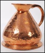 A 19th century Victorian copper one gallon ale harvest/ haystack measure jug, stamped '1