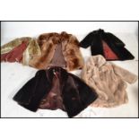 A selection of vintage retro simulated fur coats to include a Courtelle collared coat with a red