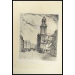 Ernst Zipperer (1888-1982) limited edition etching of The City Temple, London 32 / 150 being