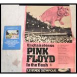 A vintage Pink Floyd poster for the In The Flesh tour in The Olympic stadium France Wednesday 6th