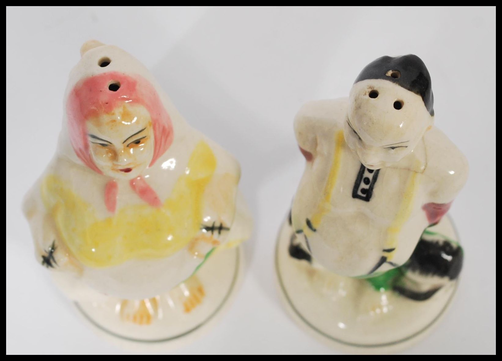 A pair of unusual early Noritake novelty condiments in the form of a newlywed couple. The bride - Image 3 of 4