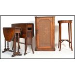 A collection of antique furniture dating from the 19th Century to include a burr walnut Sutherland