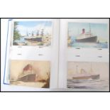 An collection of vintage Merchant Shipping postcards dating from the early 20th century. Approx
