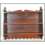 A Victorian 19th century good set of wall mounted solid mahogany wall shelves - bookcase having