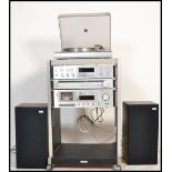 A vintage retro 20th century Akai Hi-Fi music entertainment stacking system consisting of a Direct