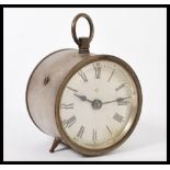 A 19th century American barrel clock stamped for 1878. The white enamel face having a Roman