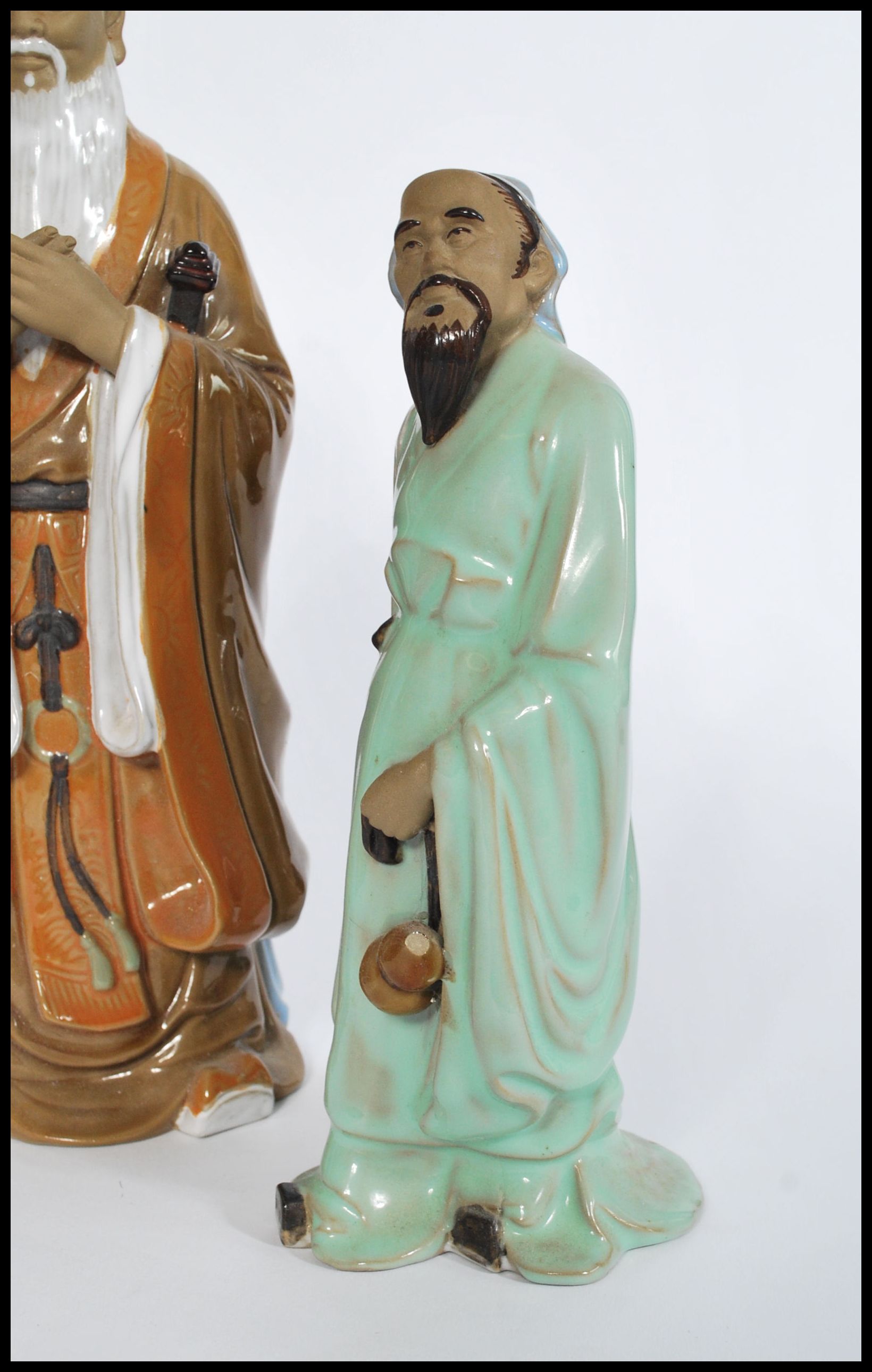 A group of five 20th century Oriental Chinese and Japanese pottery and ceramic figurines of - Image 6 of 8