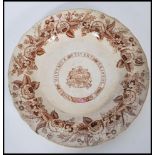 Local Interest: A rare antique 19th century Bristol related pottery transfer printed plate with