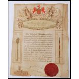 1st Gloucesters / 1st Glosters. Decorative embossed certificate from the Citizens of Gloucester of