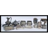 A selection of silver plate wares to include a pai