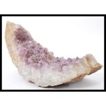 Amethyst Geode - A natural history / geology interest large Amethyst Geode section curved rock
