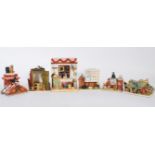 A group of six Scottish large colour box bears figurine groups featuring bears and animals in