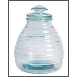 BEE HIVE SHAPE PRESSED GLASS APOTHECARY / BON BON