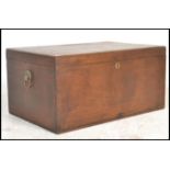 A large Anglo colonial, coffer / chest / blanket box made from camphor wood having brass lion head