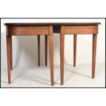 A 19th century Georgian mahogany dining table / pair of d-end console tables. Each raised on squared
