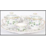 A Copeland fine English bone china strawberry set comprising of scalloped tray with small bowl and