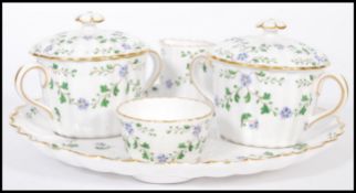 A Copeland fine English bone china strawberry set comprising of scalloped tray with small bowl and